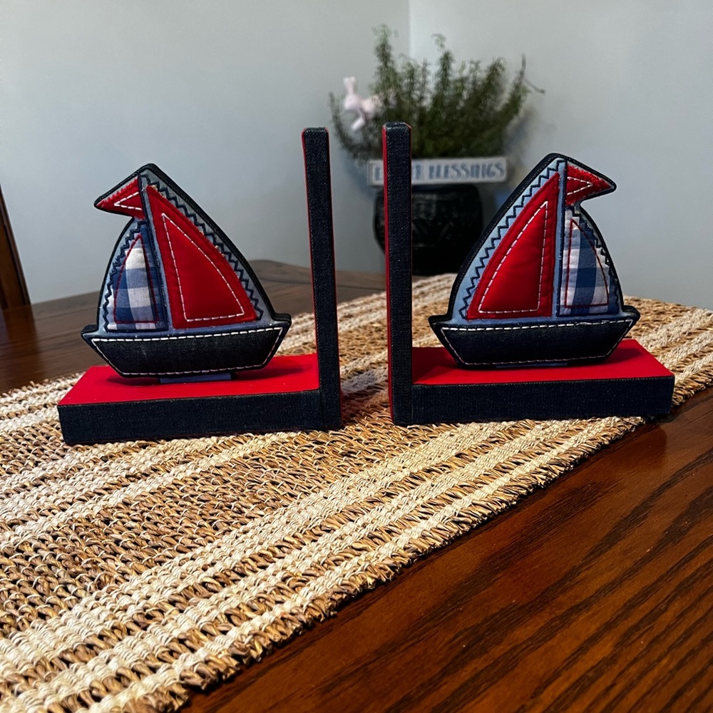 Vintage Sailboat Bookends.
